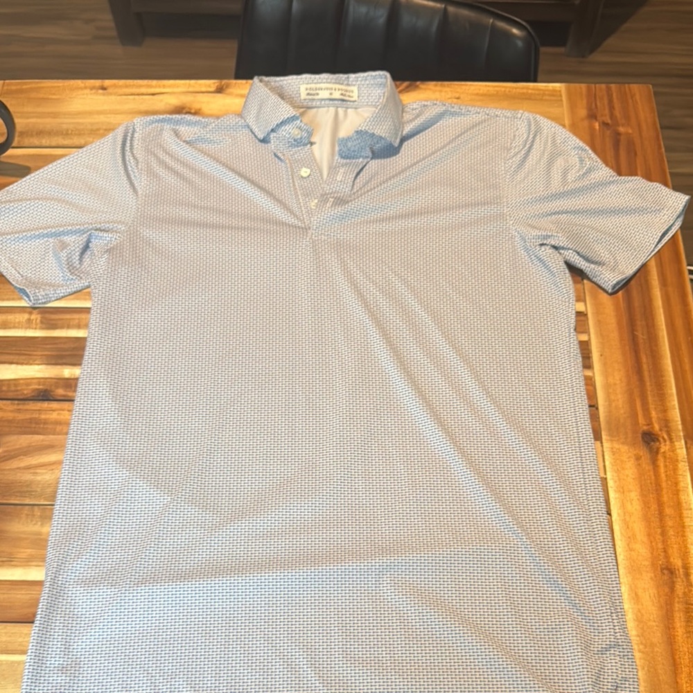 Holderness and Bourne Blue and white Polo Shirt with Short Sleeves
